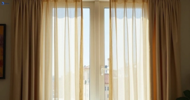 Dull dusty drapes in wildwood-vic before professional cleaning